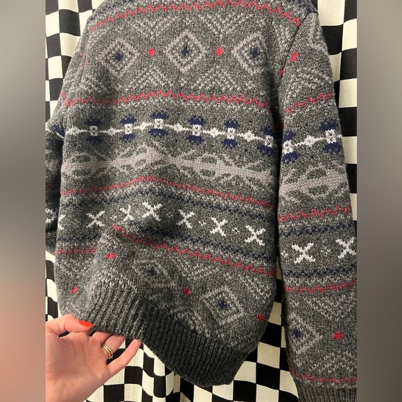 LL Bean Wool Sherpa Zip Up Sweater Jacket - Picture 8 of 11